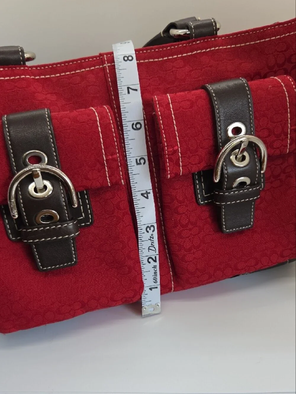 Coach Red Signature Canvas Pocket Tote, With Dust Bag, Perfect Condition, Y2K